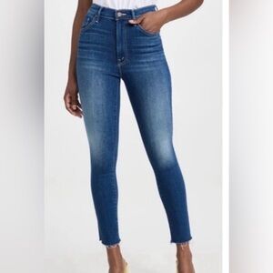 NEW MOTHER The Stash Swooner Ankle Fray Jeans Sz 27